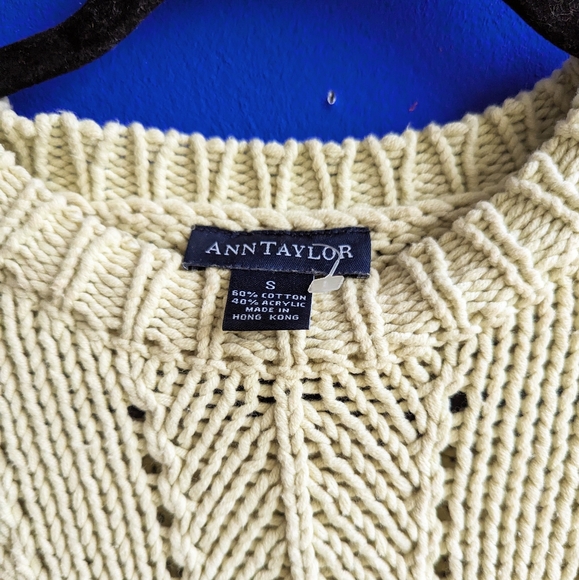 90's Ann Taylor Pale Yellow Knit Sweater - Picture 3 of 3